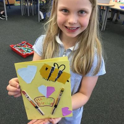 We each made a birthday card to go in our special birthday box!