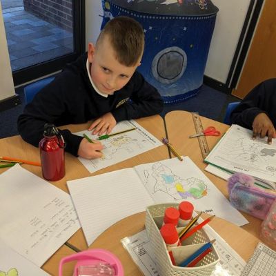 In Geography, we looked at what countries make up The United Kingdom