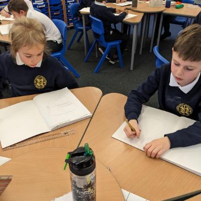 In art, we looked at proportions when drawing faces.